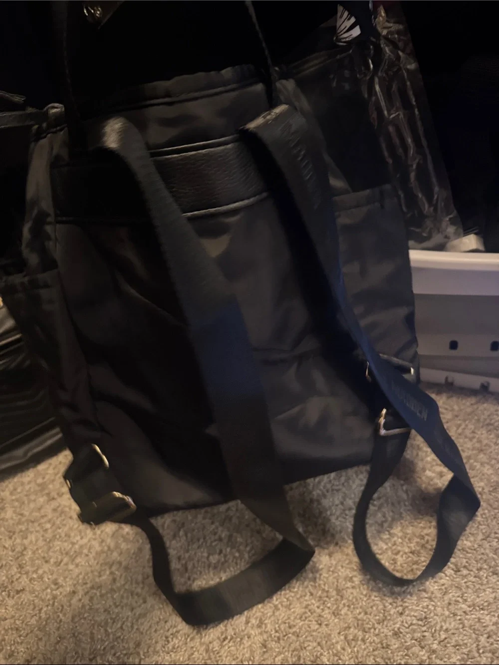 Steve Madden Black Duffel Bag with Gold Zippers